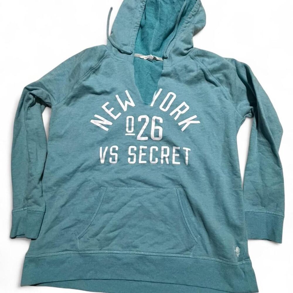 Victoria-s-secret Women's Blue and Green Hoodie